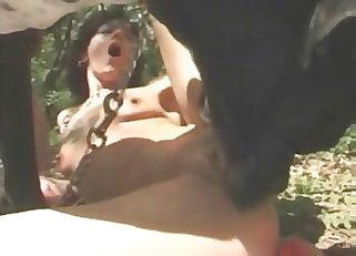 Perverted woman trained her pet to have all sorts of fun